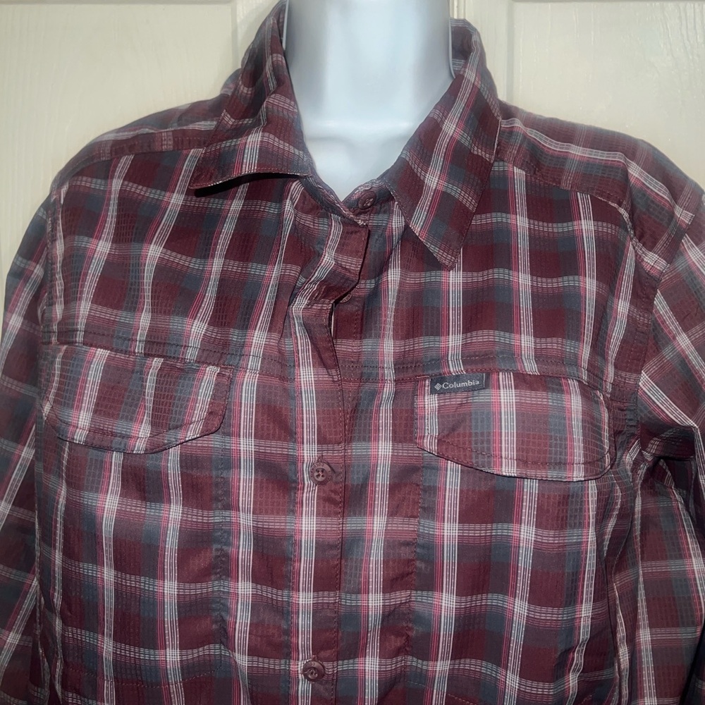 🆕Columbia Women's Silver Ridge Lite Long Sleeve Shirt, Malbec Plaid, 1X - Picture 4 of 5